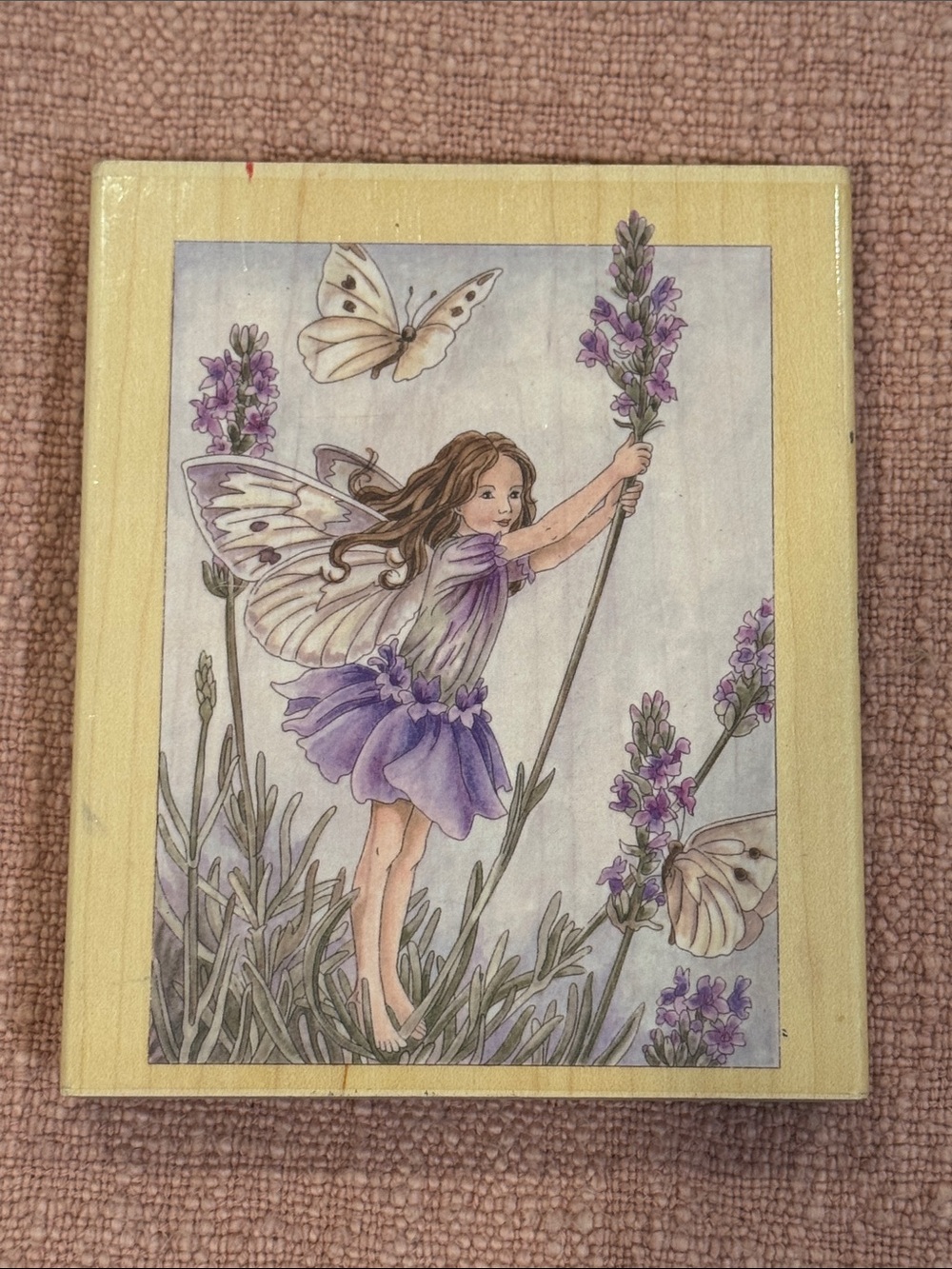 Rubber stamp : vintage Lavender flower Fairy  # 90021